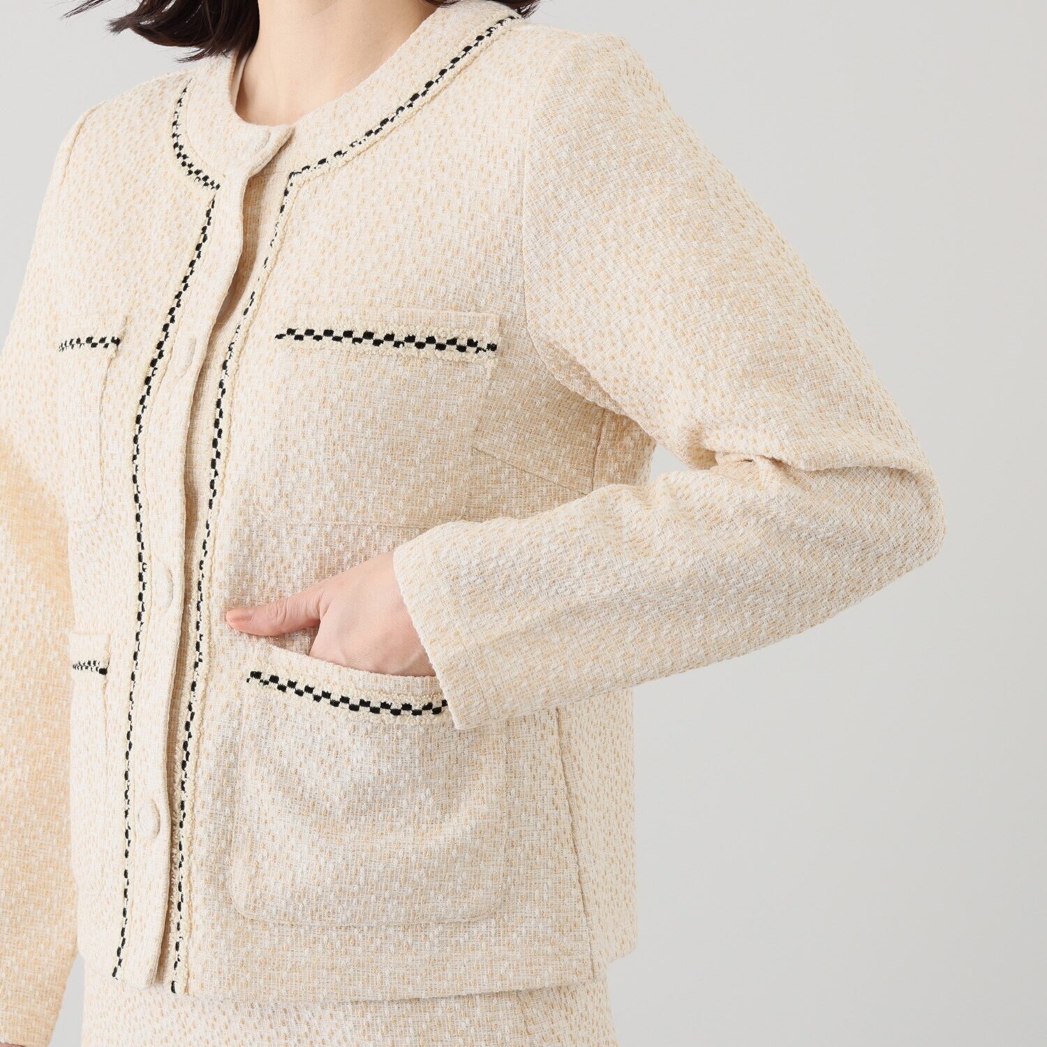 レイメイヤーズ イタリア製生地使用 ファンシーツイード ジャージージャケット