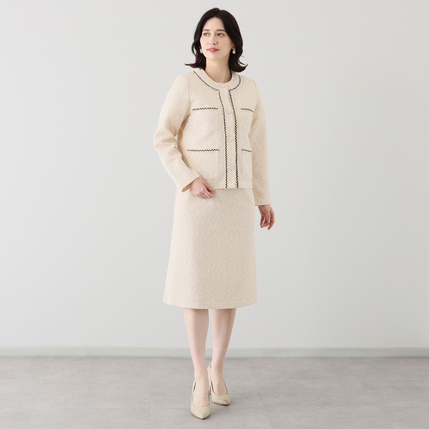 レイメイヤーズ イタリア製生地使用 ファンシーツイード ジャージージャケット