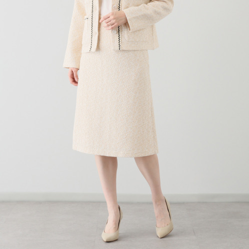 レイメイヤーズ　イタリア製生地使用　ファンシーツイード　ジャージースカート