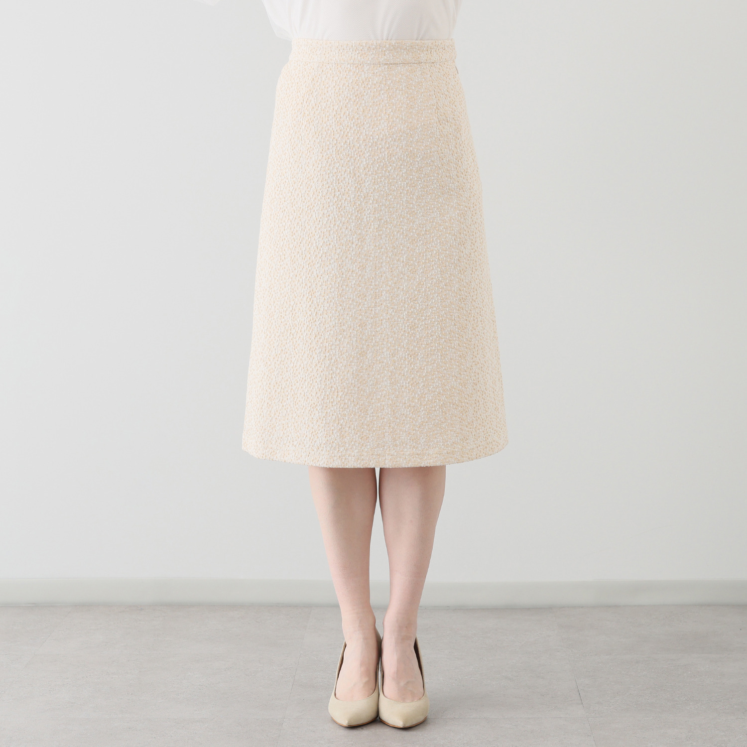 レイメイヤーズ イタリア製生地使用 ファンシーツイード ジャージースカート