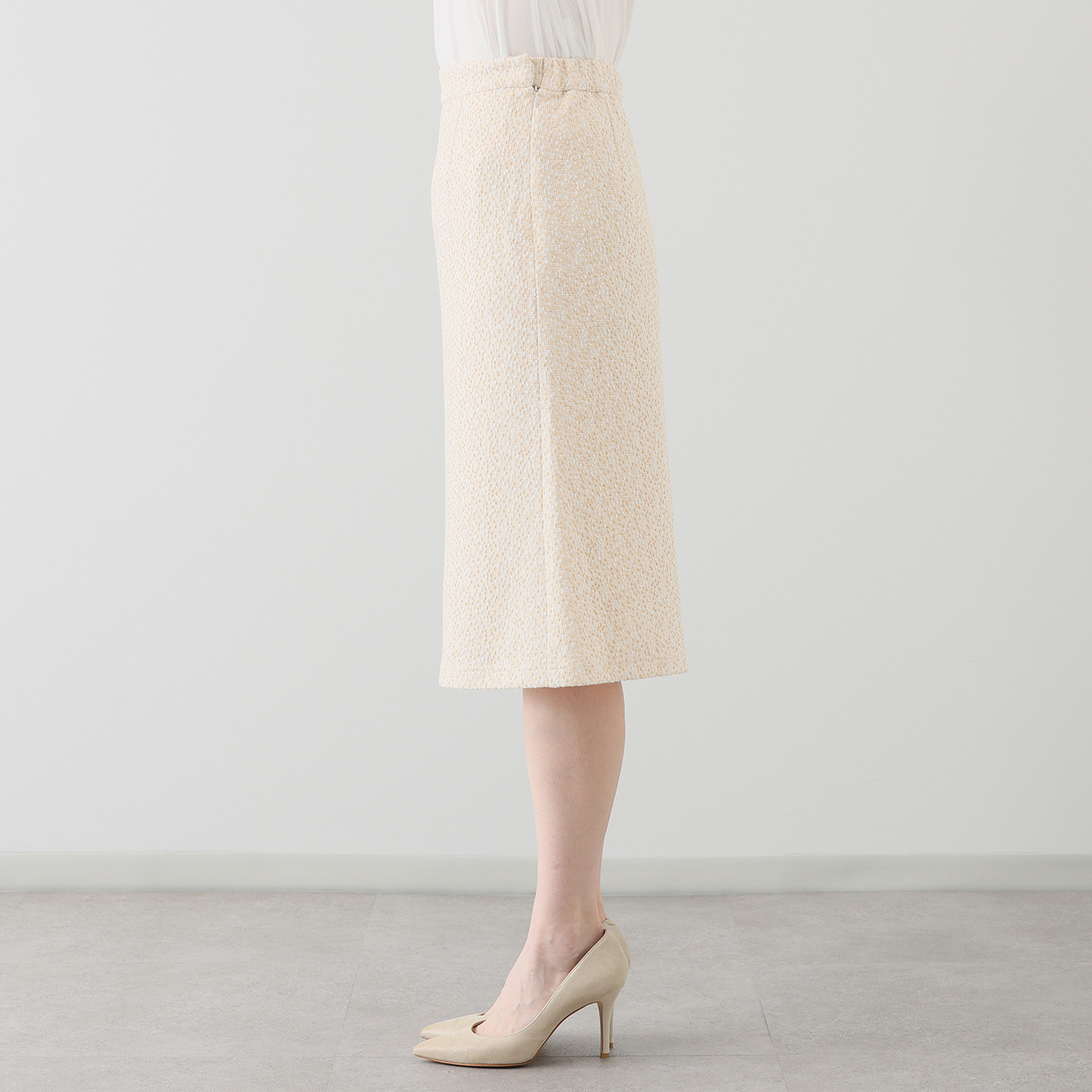 レイメイヤーズ イタリア製生地使用 ファンシーツイード ジャージースカート