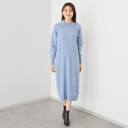 エヌエフ 自社牧場で育った ウールカシミヤ タートルネック ワンピース