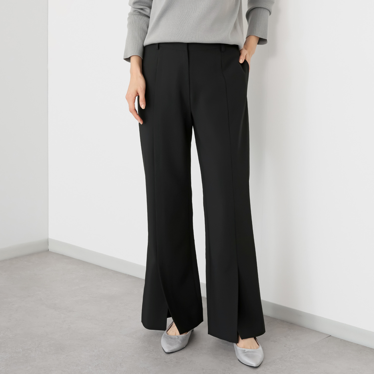 マダムヒロコ ダブルジョーゼット センターベンツパンツ