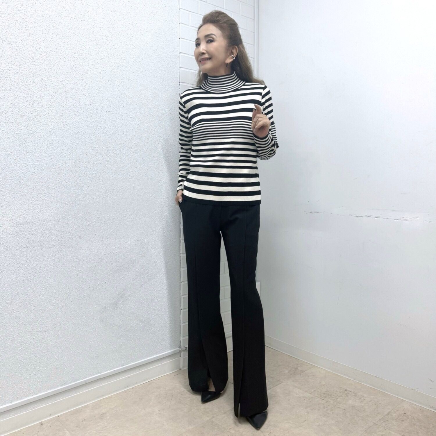 マダムヒロコ ダブルジョーゼット センターベンツパンツ