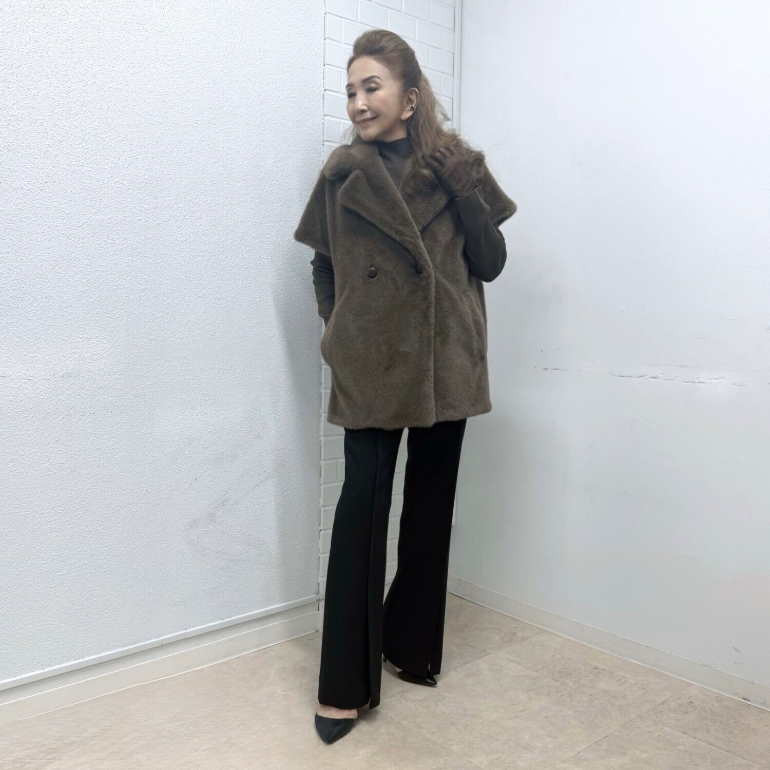 マダムヒロコ ダブルジョーゼット センターベンツパンツ