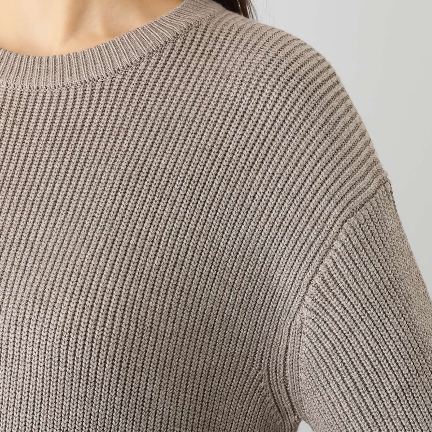 マダムヒロコ 布帛ドッキング ニットワンピース