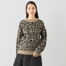 レイメイヤーズ イタリア製 アニマル柄 ニットプルオーバー