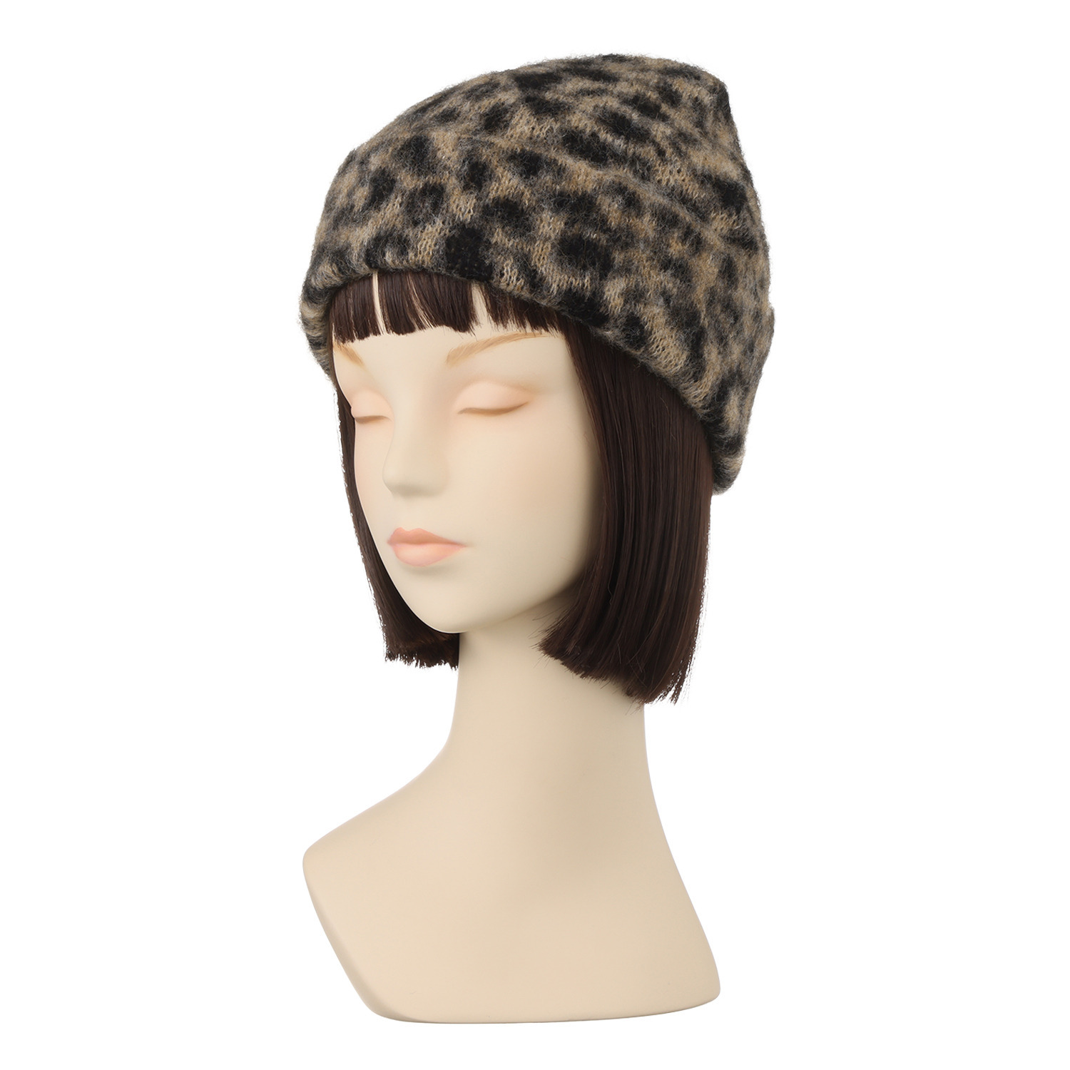 レイメイヤーズ イタリア製 アニマル柄ニット帽子