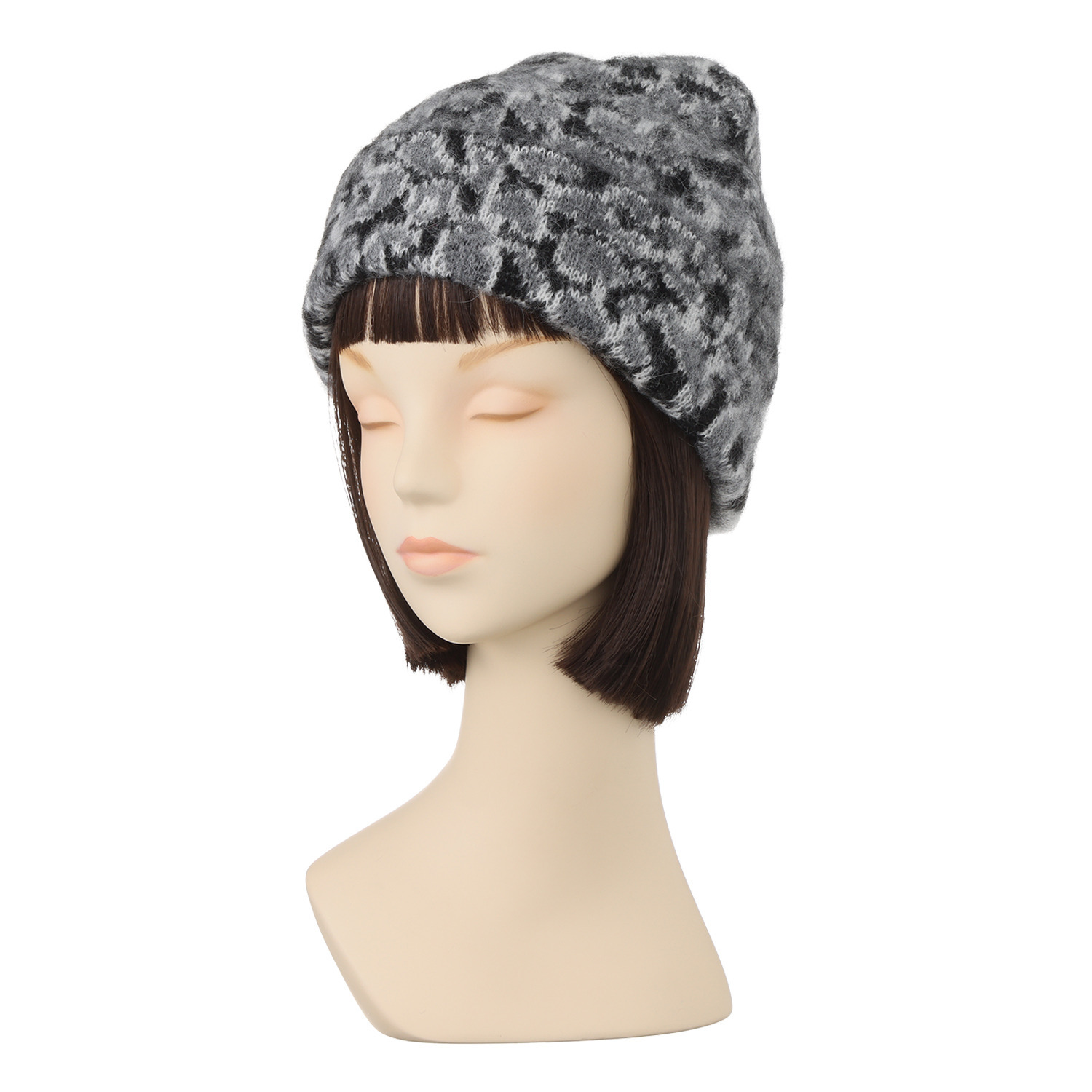 レイメイヤーズ イタリア製 アニマル柄ニット帽子