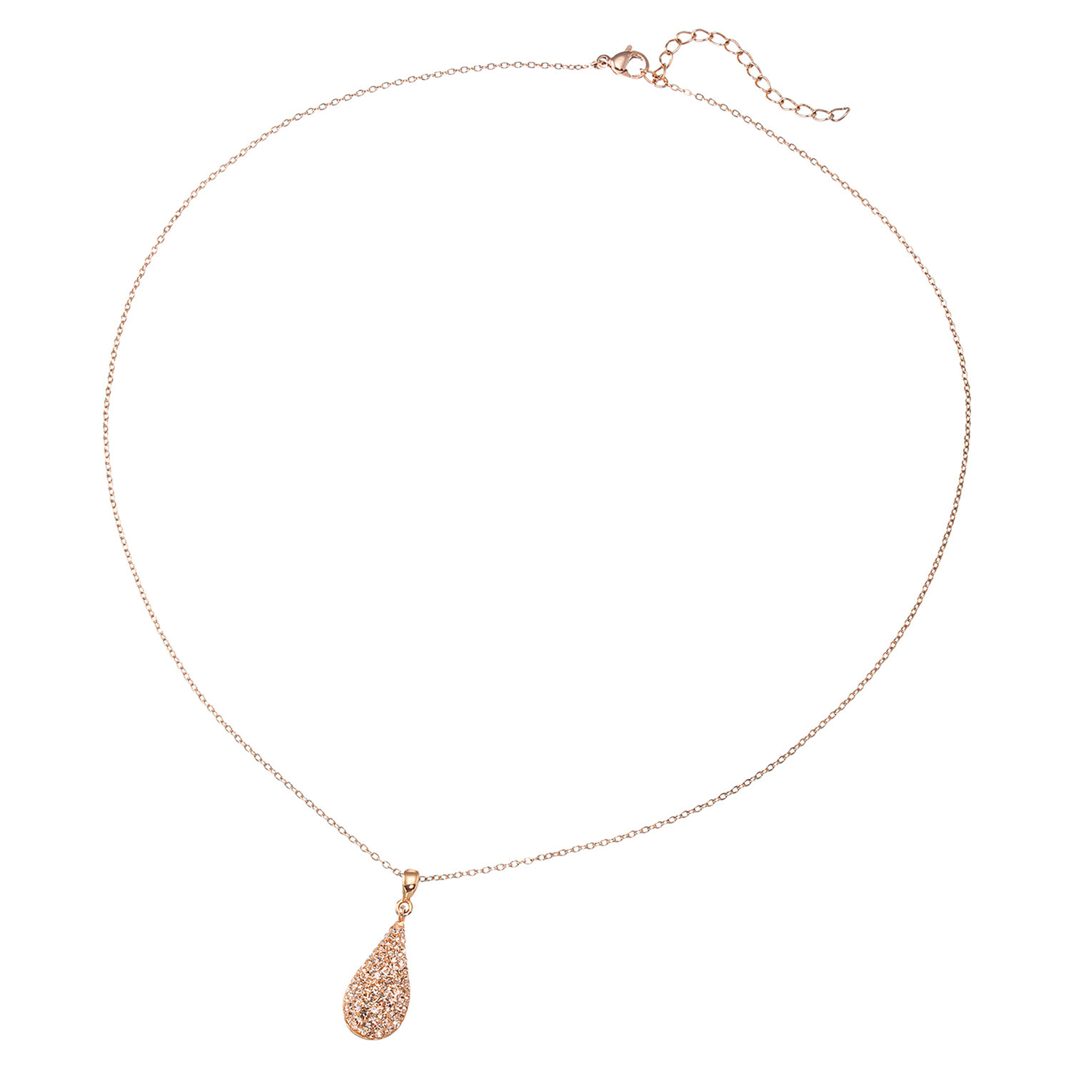 アビステ ステンレス クリスタルガラス ティアドロップペンダント