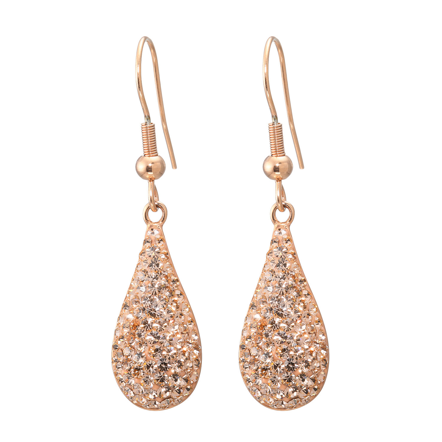 アビステ ステンレス クリスタルガラス ティアドロップ イヤリング／ピアス