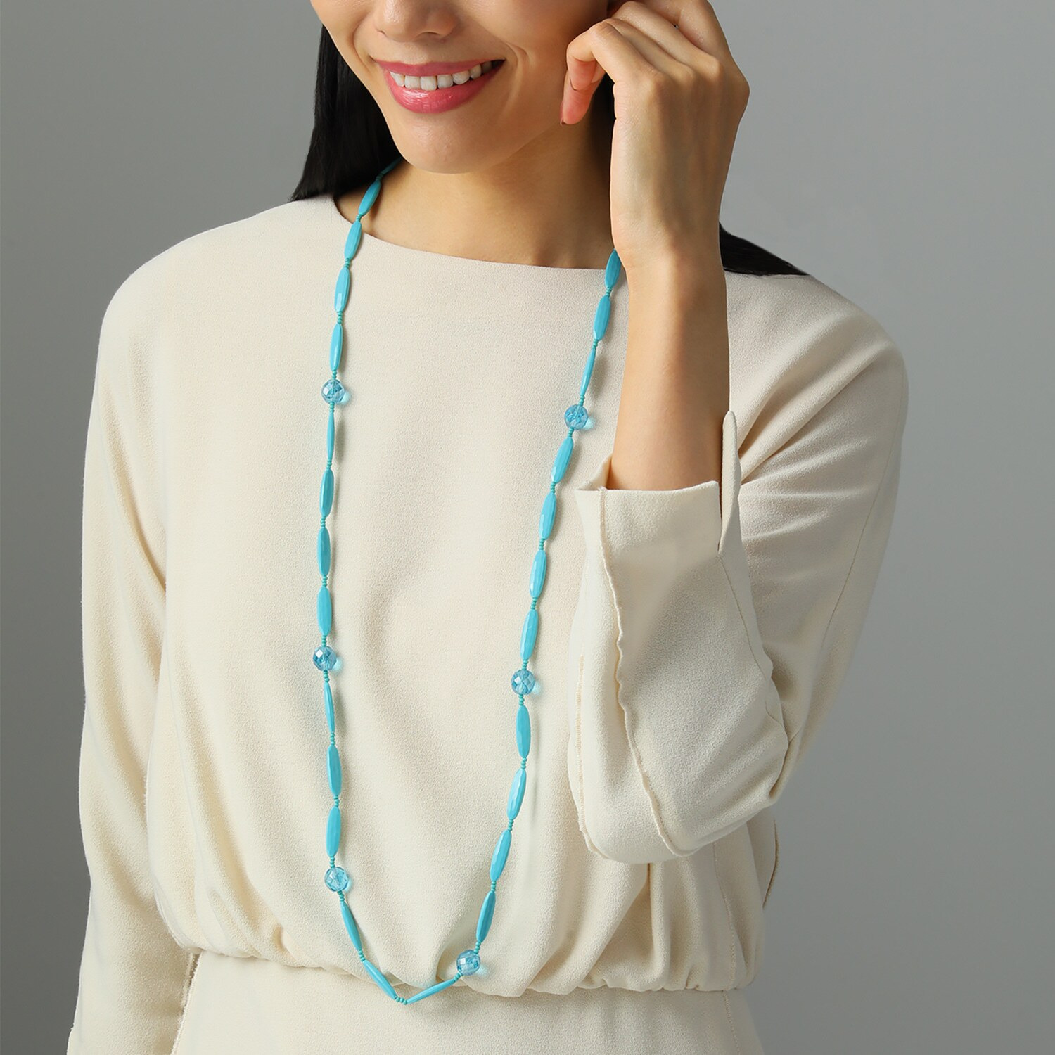 アビステ ウンゲル社 ガラスビーズ スーパーロングネックレス