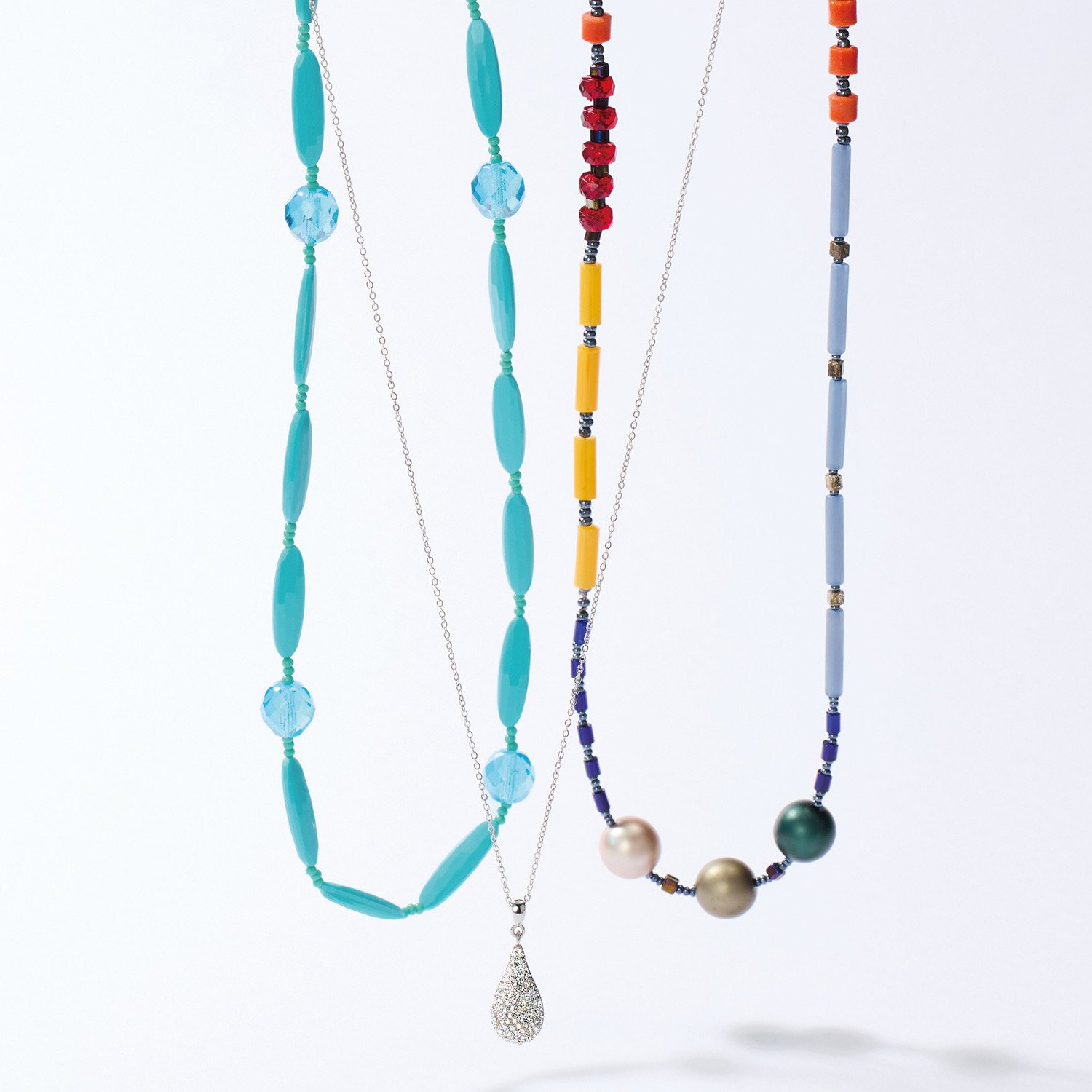 アビステ ウンゲル社 ガラスビーズ マルチカラー スーパーロングネックレス