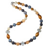 アビステ バルター社 レジンビーズ ブラウン＆ネイビー ロングネックレス