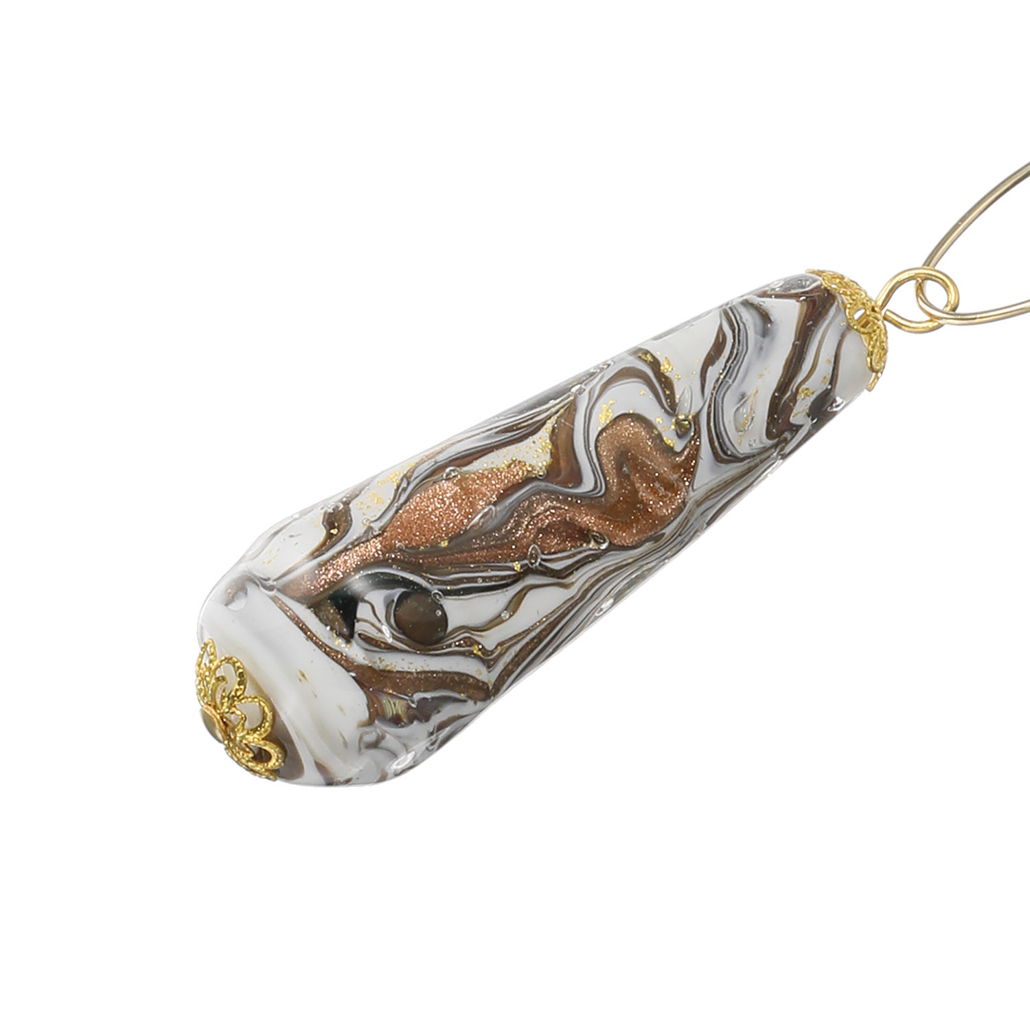 アビステ ベネチアンガラス ソンメルソビーズ オーバルロングネックレス