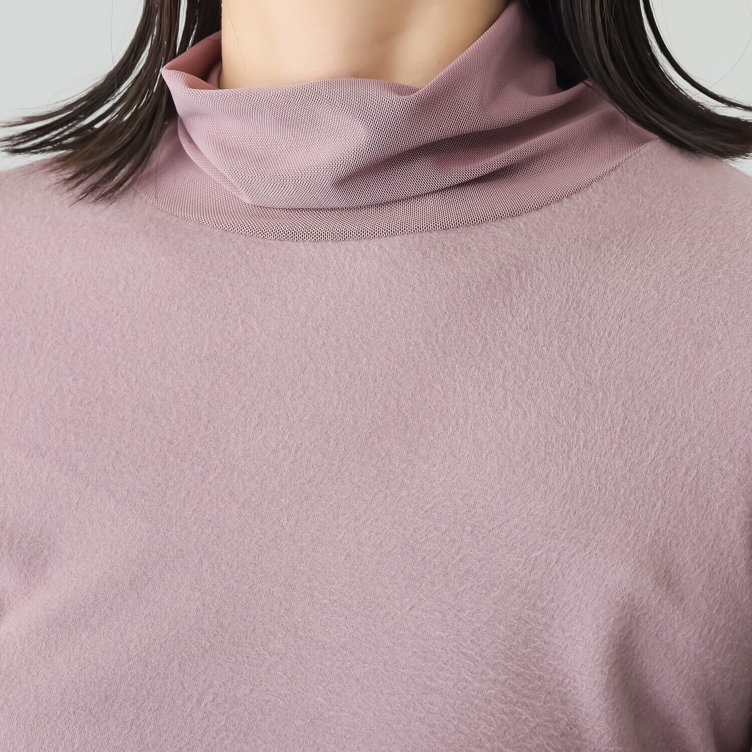 スタイル・ラヴィー チュールアクセント 極上の暖かさ＆肌触り！ 新感覚のタートルネック プルオーバー