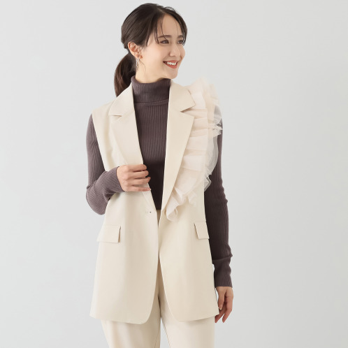 ボンボン・エ・ショコラ チュールパーツ付 ハンサムジレ ボンボン・エ・ショコラ チュールパーツ付 ハンサムジレ