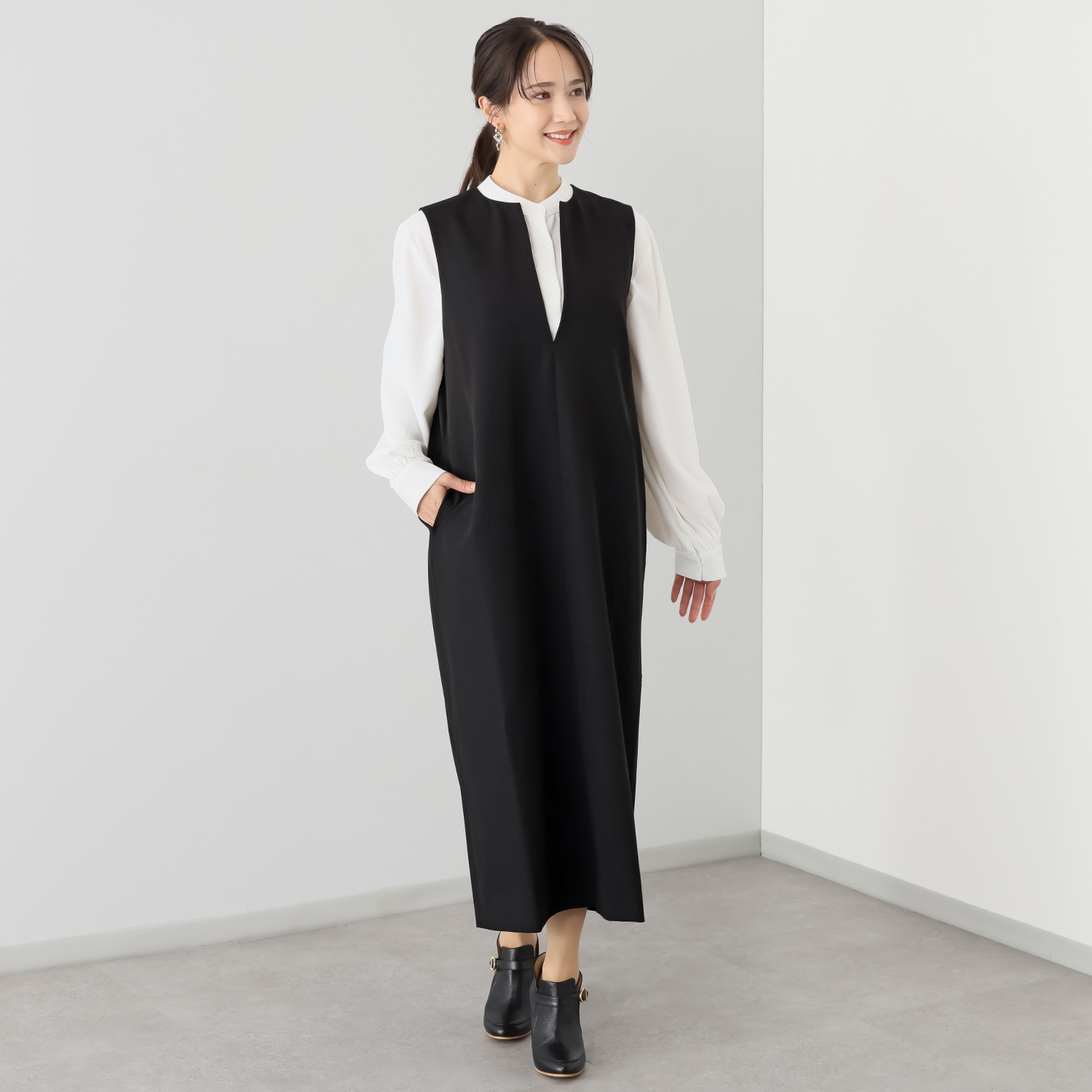 ボンボン・エ・ショコラ キーネック ジャンパースカートドレス