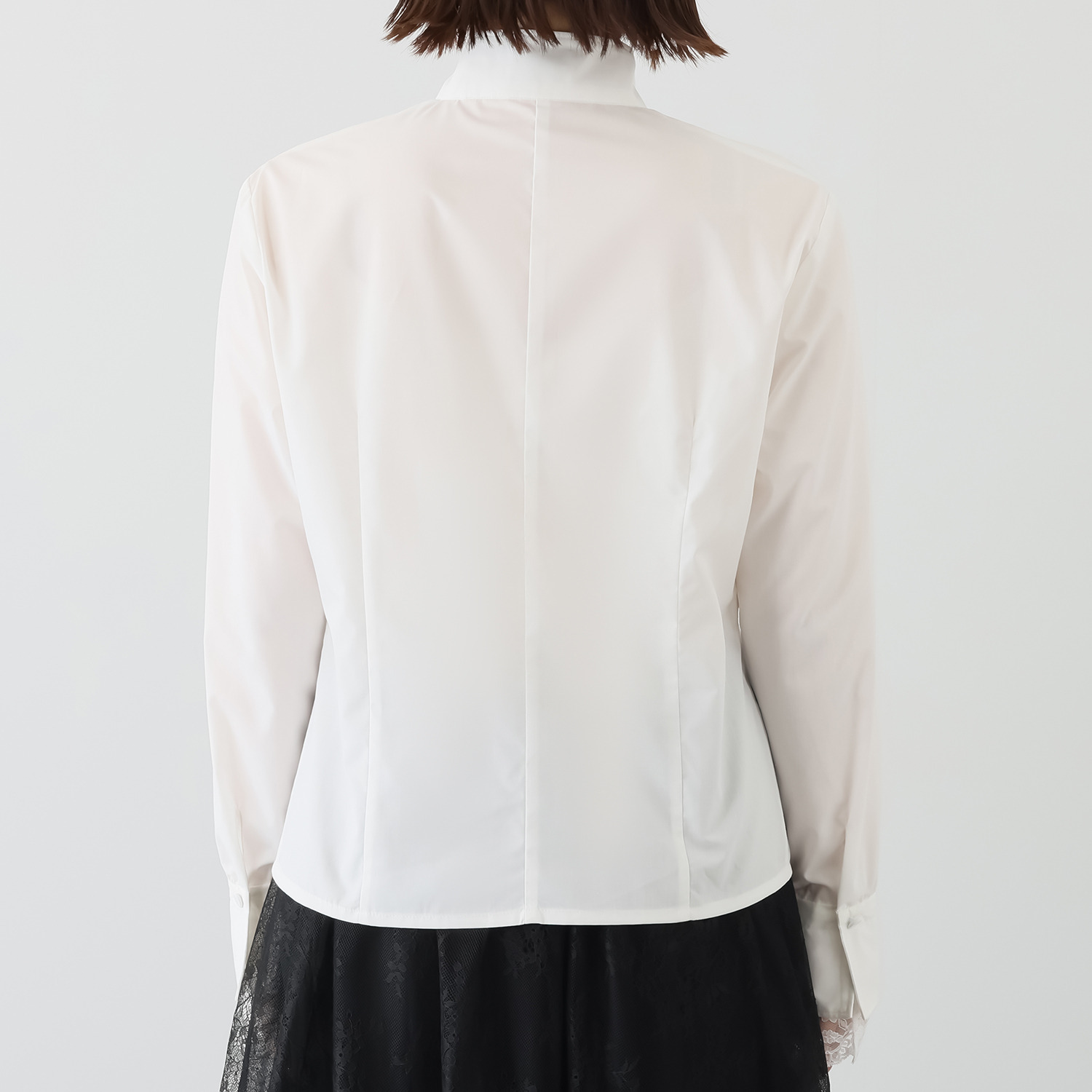 ボンボン・エ・ショコラ カフスレース付 スタンドカラーシャツ