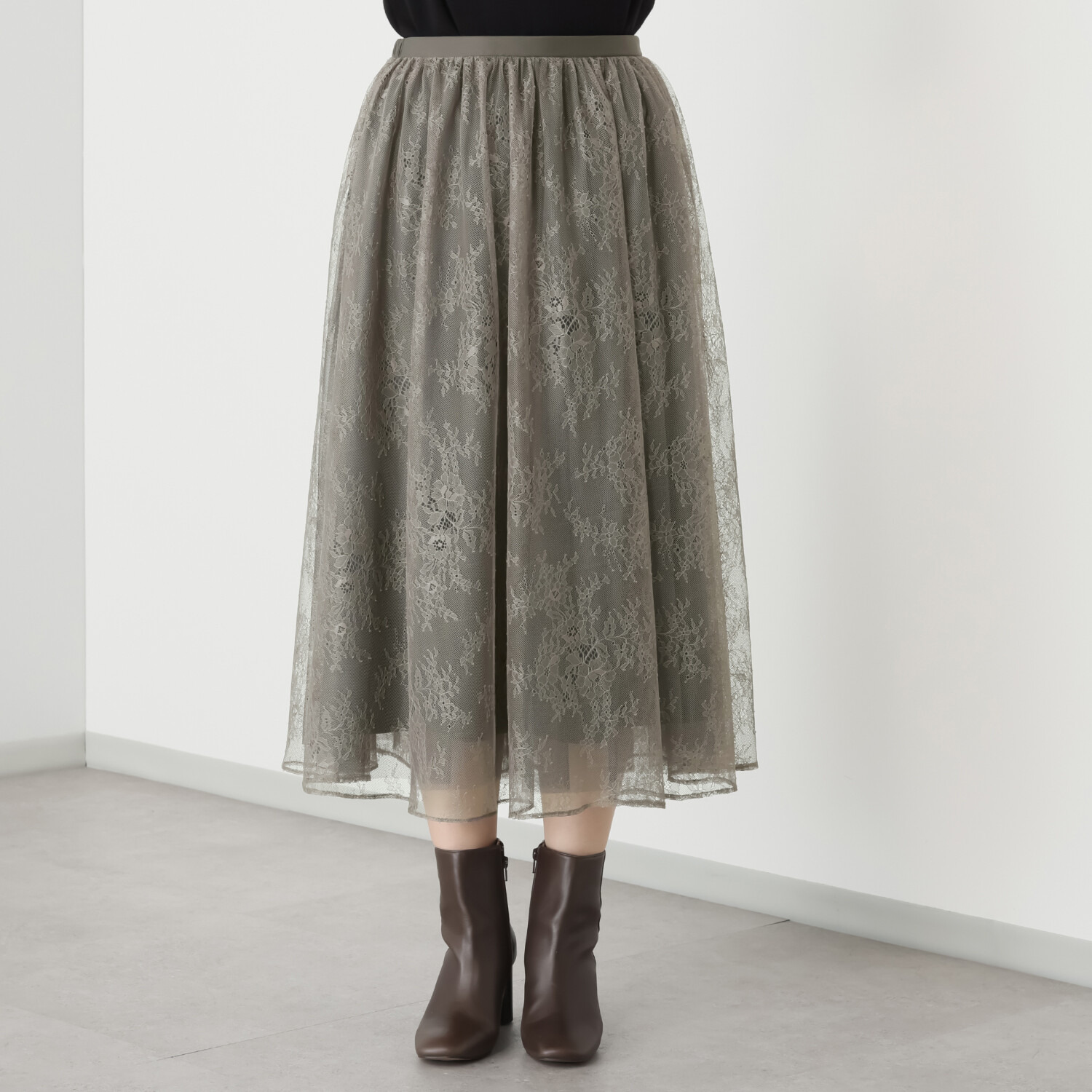 ボンボン・エ・ショコラ ペチコート付 ３ウェイレーススカート