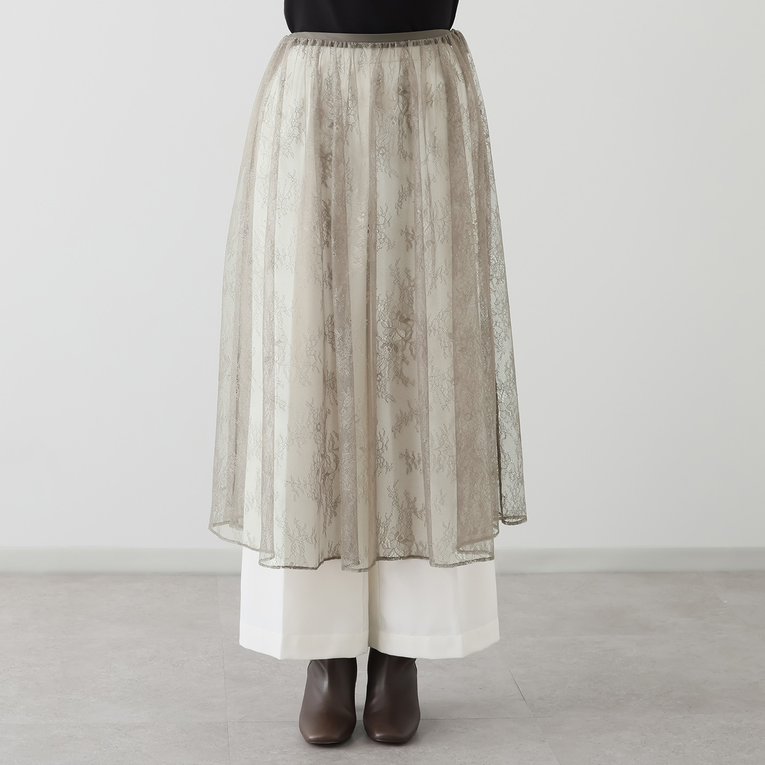 ボンボン・エ・ショコラ ペチコート付 ３ウェイレーススカート