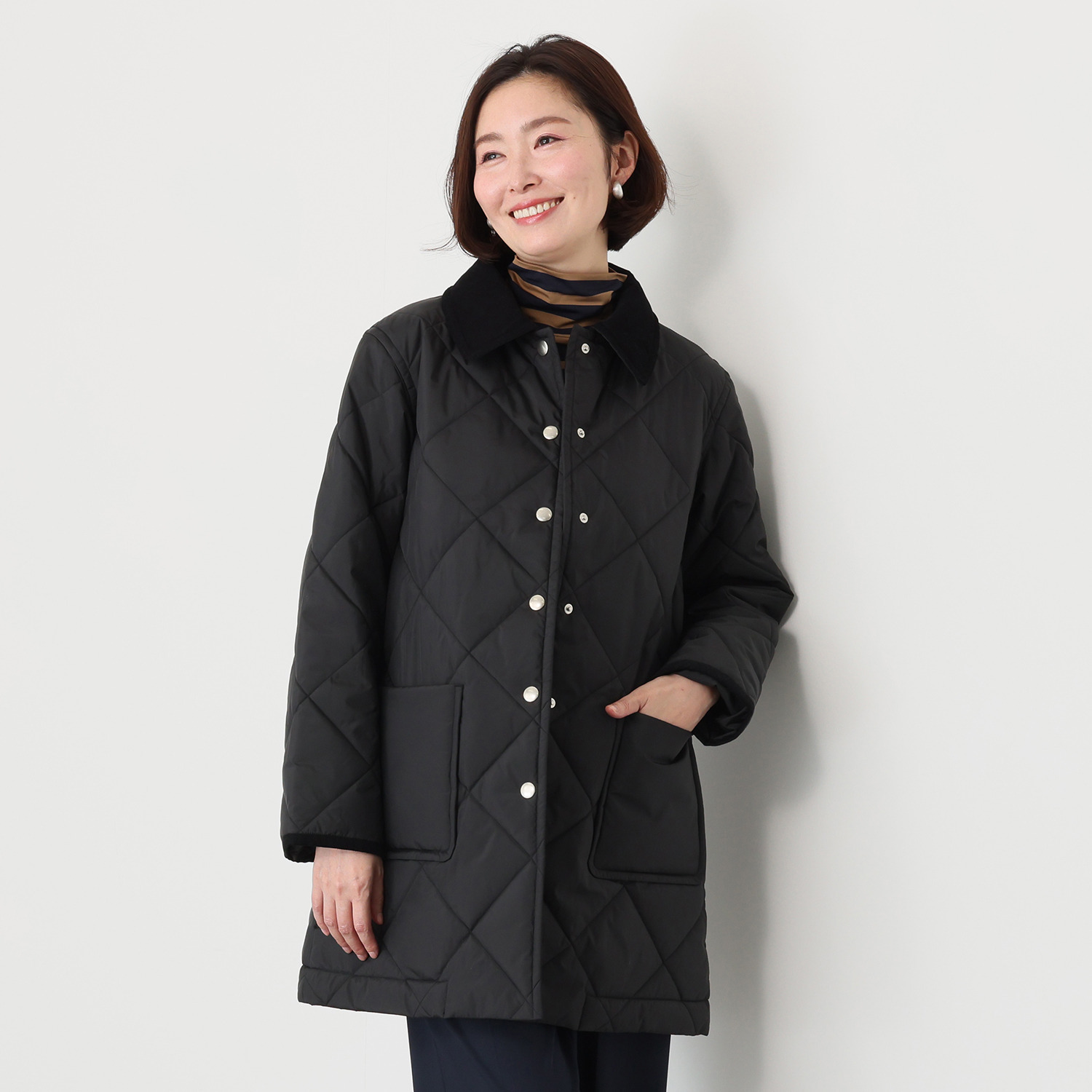 モカサン　ジュンコシマダ 中綿キルトコート＆ 吸湿発熱 ボーダープルオーバー＆ 裏起毛プルオーバー 冬のハッピー３点セット