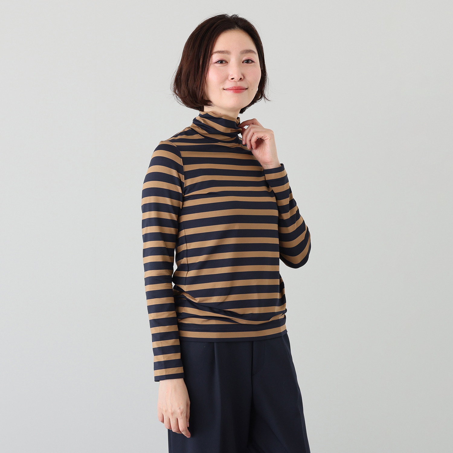 モカサン　ジュンコシマダ 中綿キルトコート＆ 吸湿発熱 ボーダープルオーバー＆ 裏起毛プルオーバー 冬のハッピー３点セット