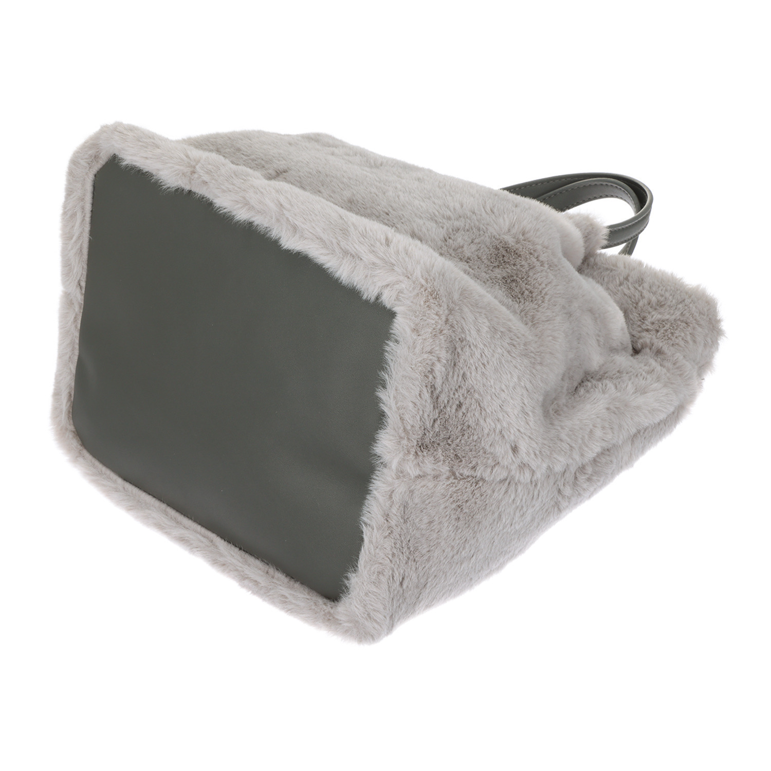 クーコ スマイリーフェイス エコファー ２ウェイトートバッグ