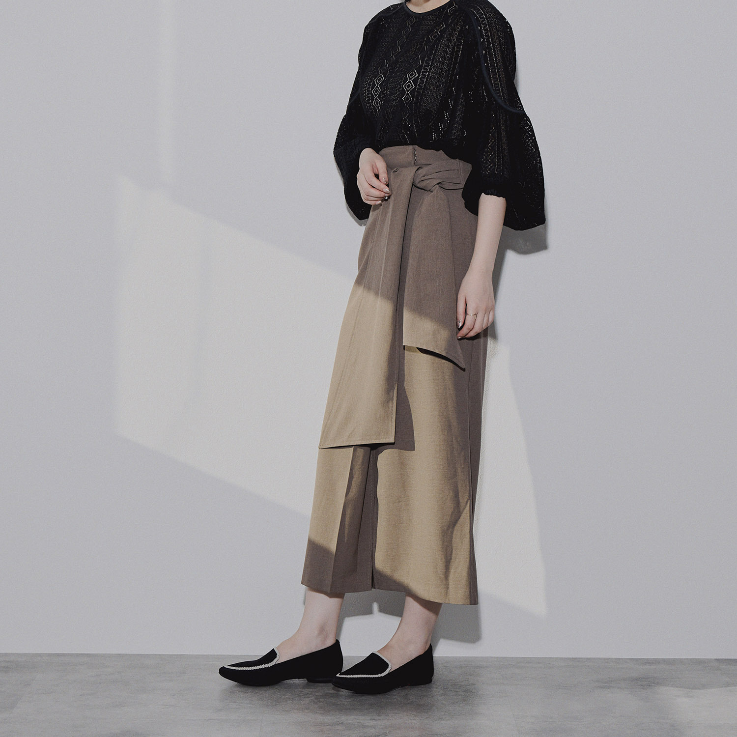 ニカル 洗濯機で丸洗いＯＫ！ バイカラーニットパンプス ＜ランドリーネット付＞