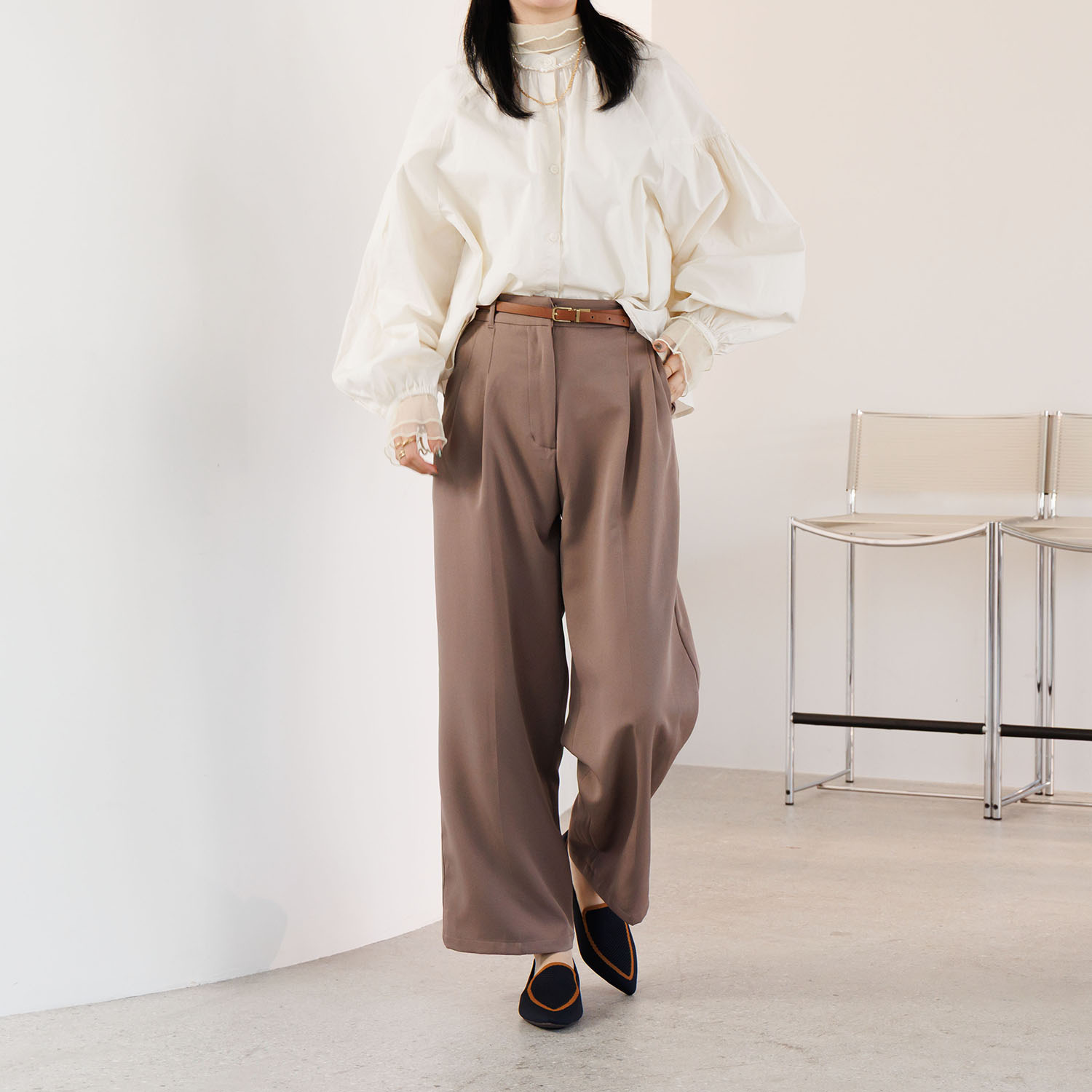 ニカル 洗濯機で丸洗いＯＫ！ バイカラーニットパンプス ＜ランドリーネット付＞