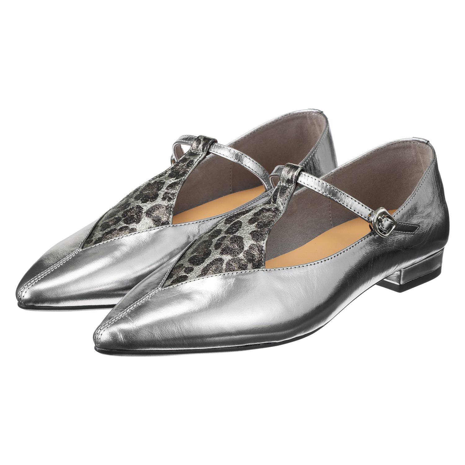 ニカル ダイヤＴストラップ フラットパンプス