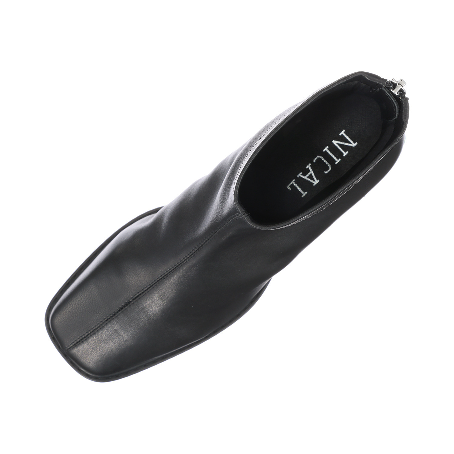 ニカル ストレッチシープレザー バイカラーヒールブーツ