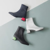 ニカル ストレッチシープレザー バイカラーヒールブーツ