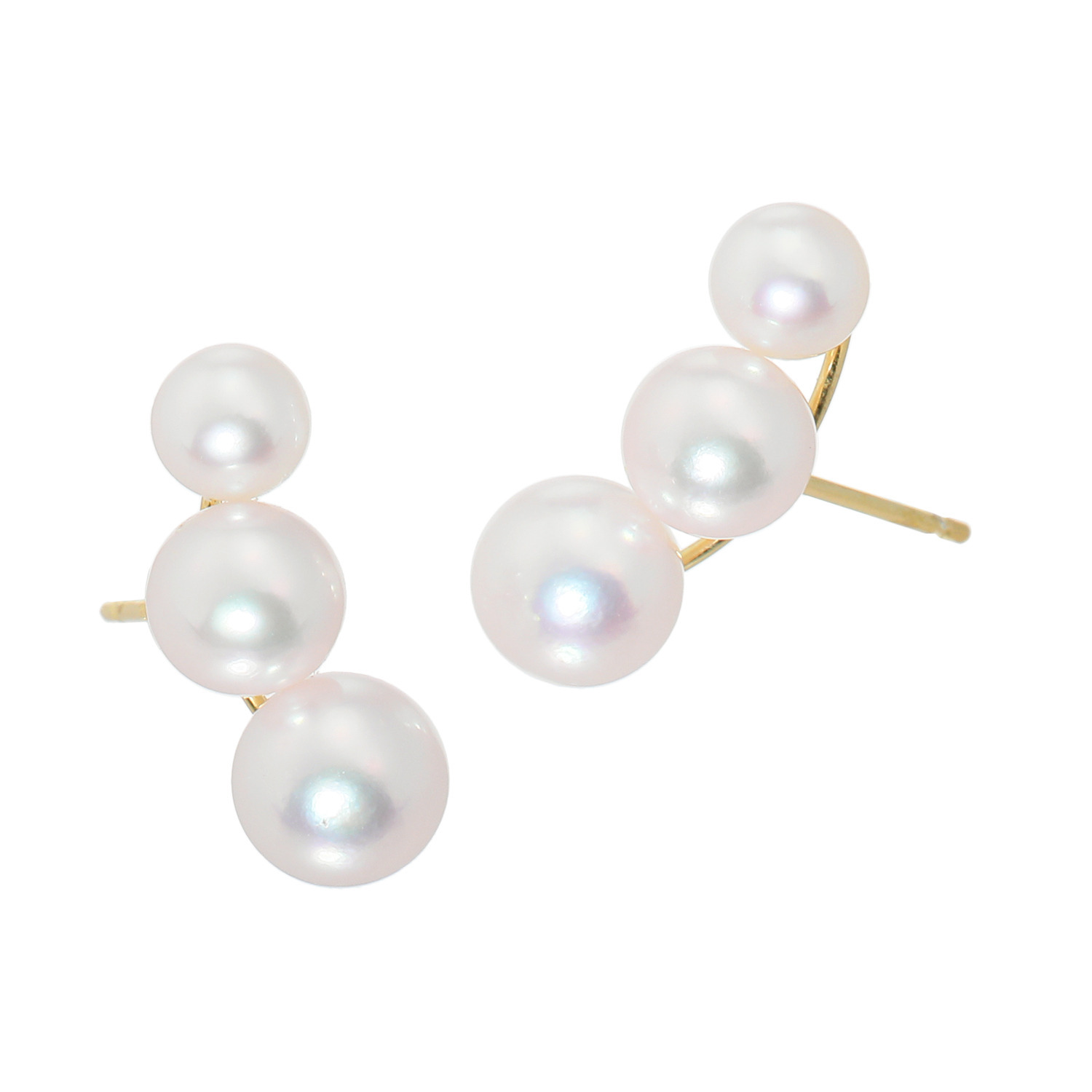 ジュペレ 国産ベビーアコヤパール フローライン グラデーション イヤリング／ピアス