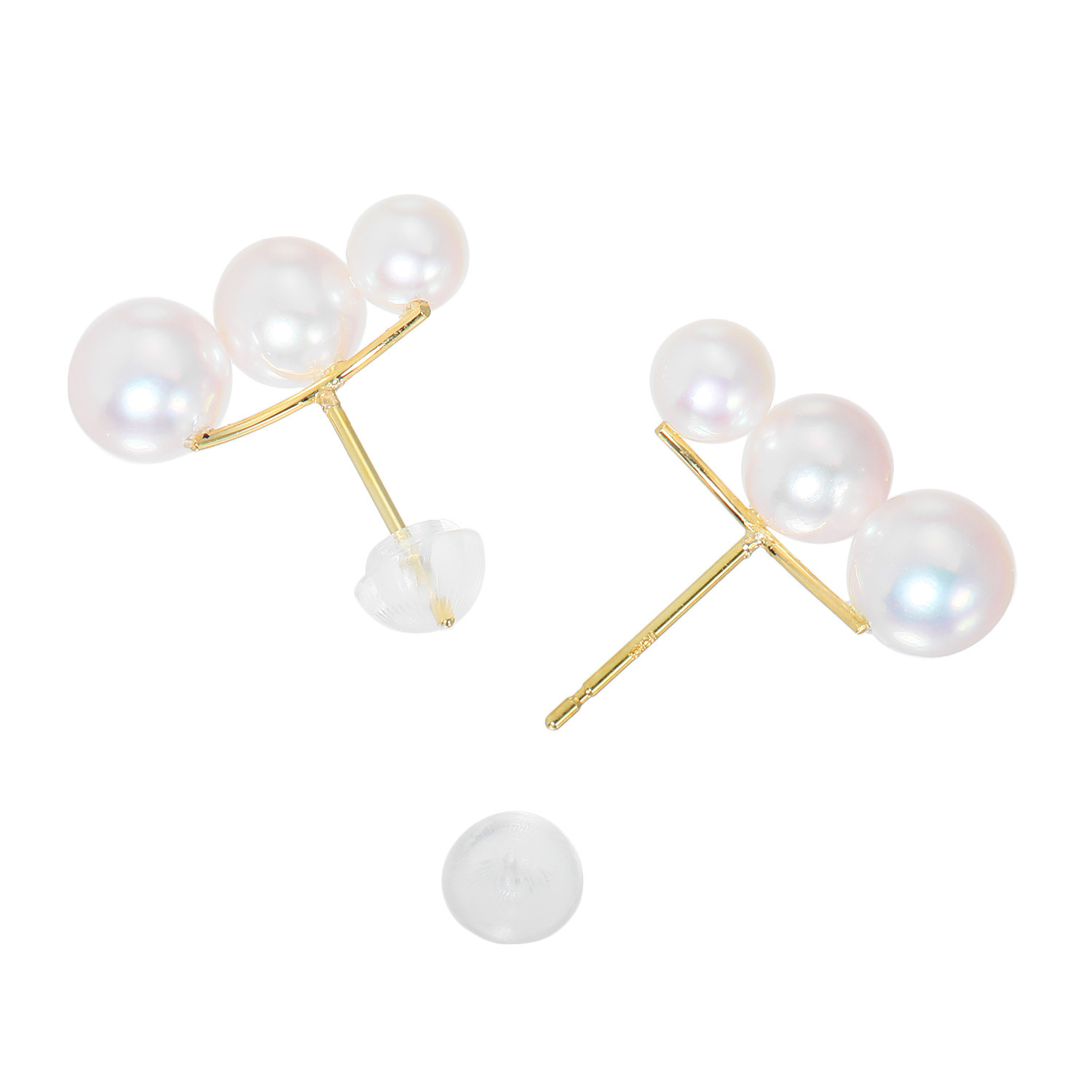 ジュペレ 国産ベビーアコヤパール フローライン グラデーション イヤリング／ピアス