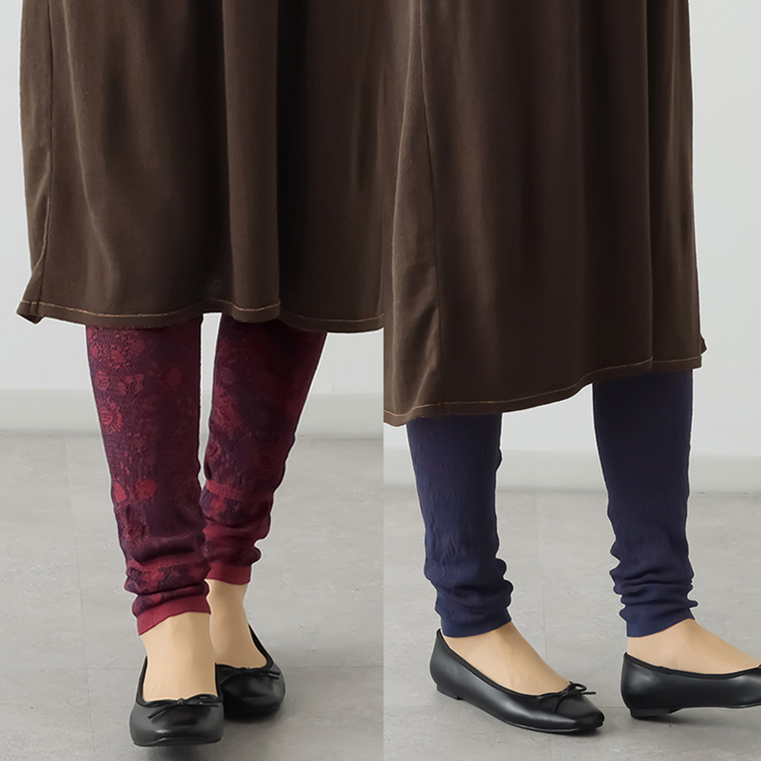 エム　アンド　キョウコ シームレス リバーシブル ニットレースレギンス