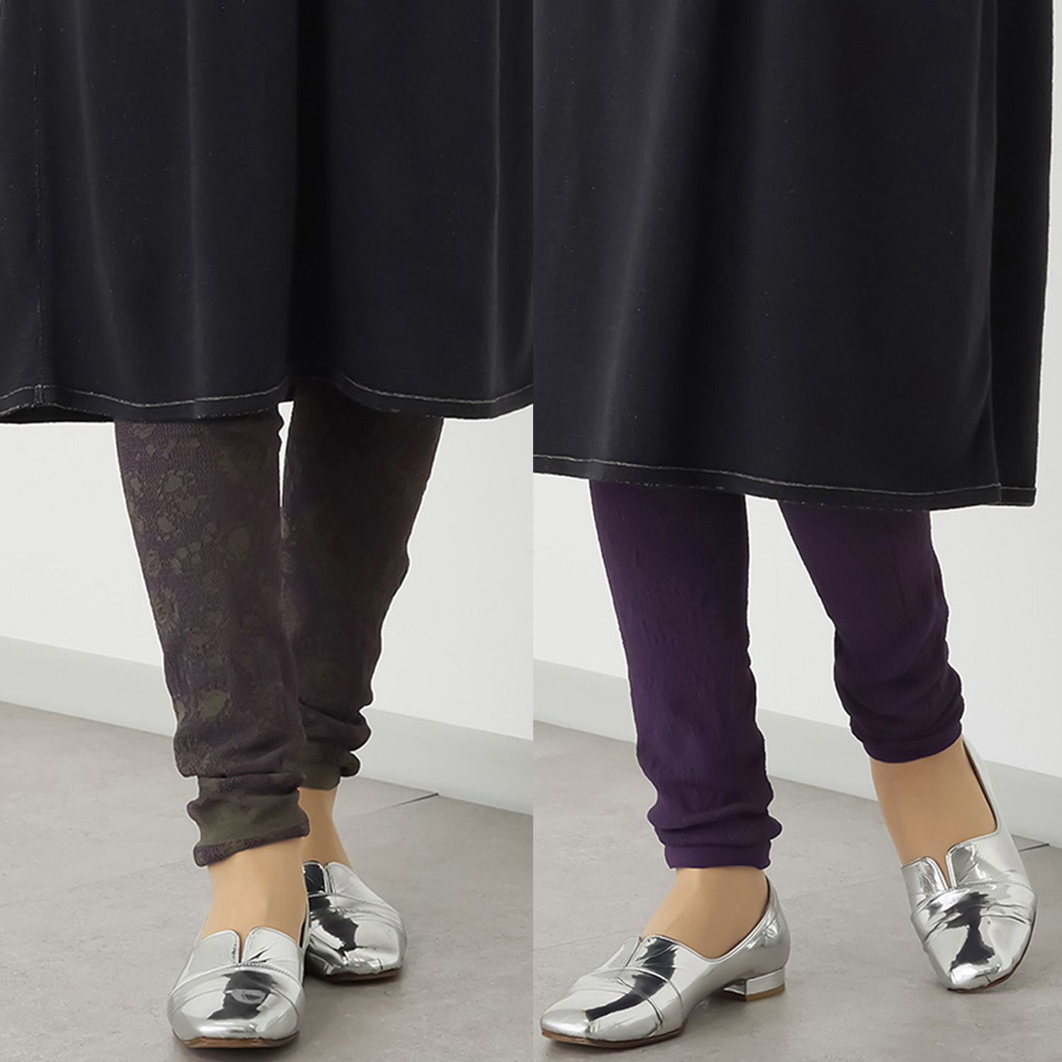 エム　アンド　キョウコ シームレス リバーシブル ニットレースレギンス