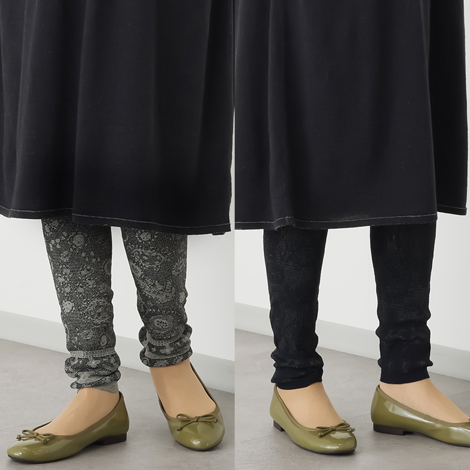 エム　アンド　キョウコ シームレス リバーシブル ニットレースレギンス