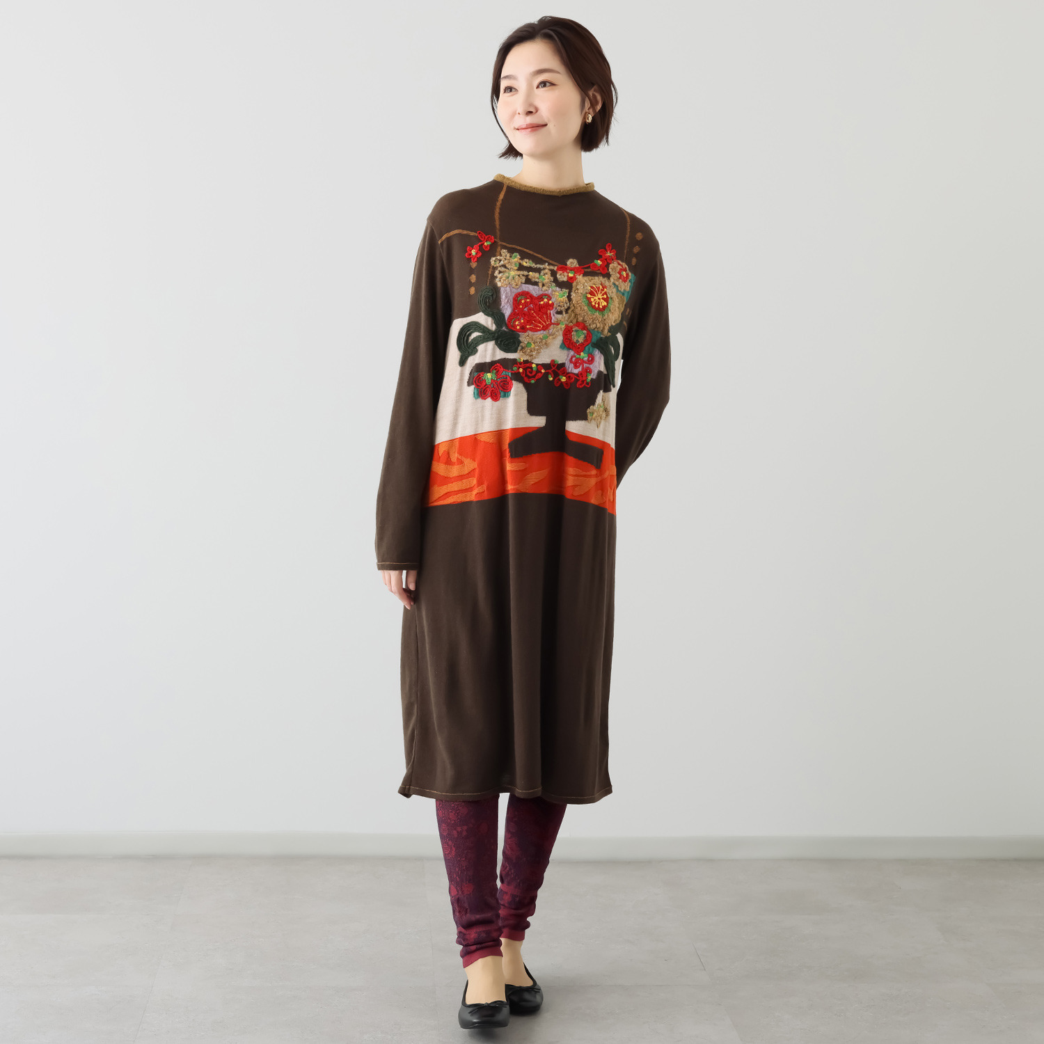 エム　アンド　キョウコ シームレス リバーシブル ニットレースレギンス