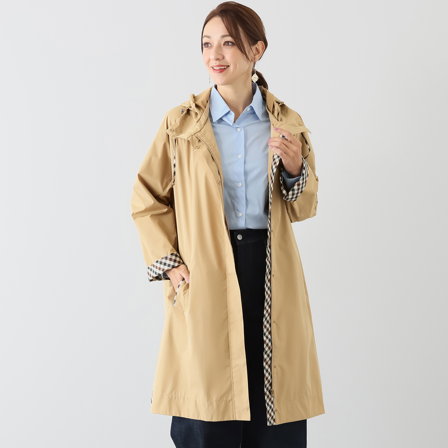 アクアスキュータム 防水・はっ水・防風 全天候型 ポケッタブルモッズコート