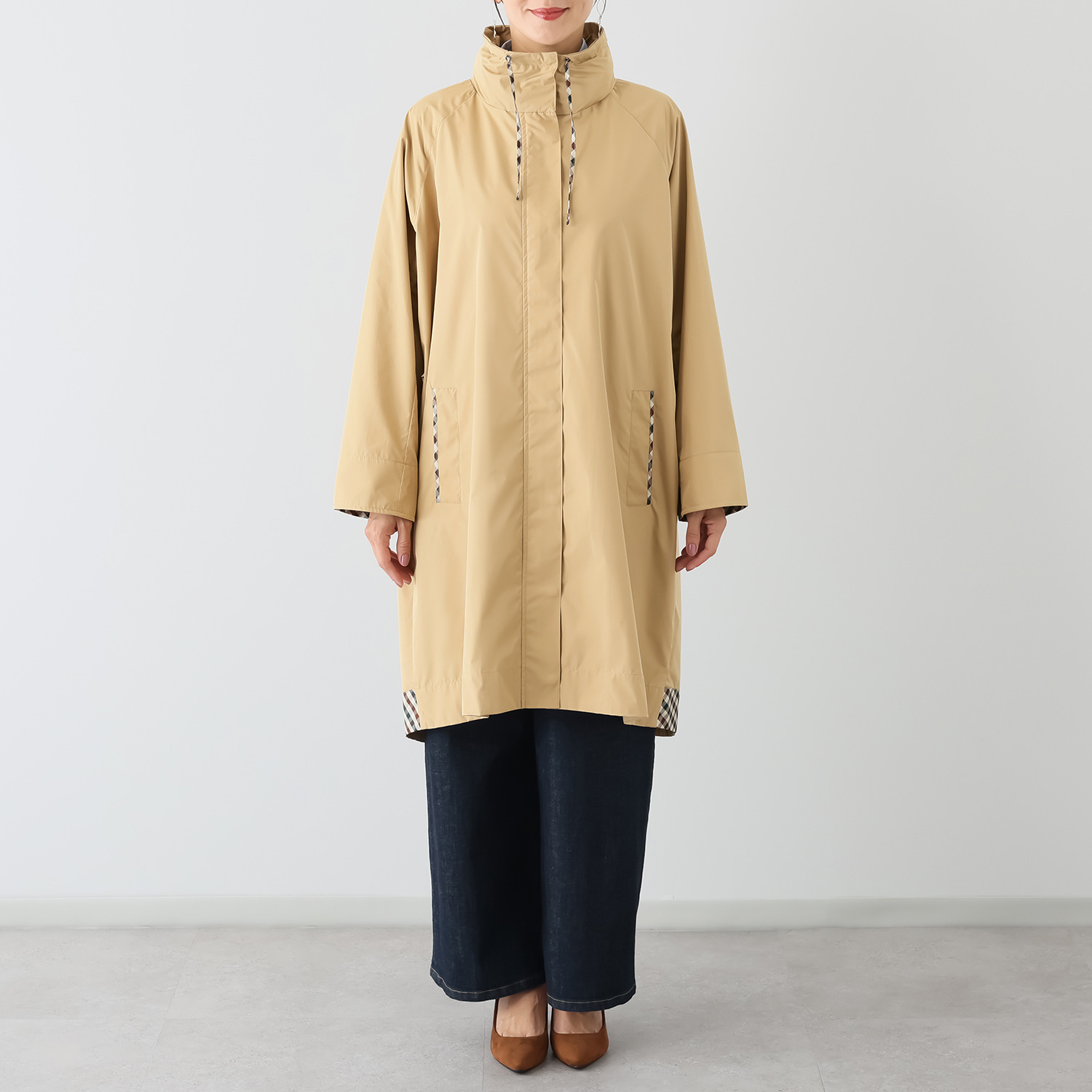 アクアスキュータム 防水・はっ水・防風 全天候型 ポケッタブルモッズコート