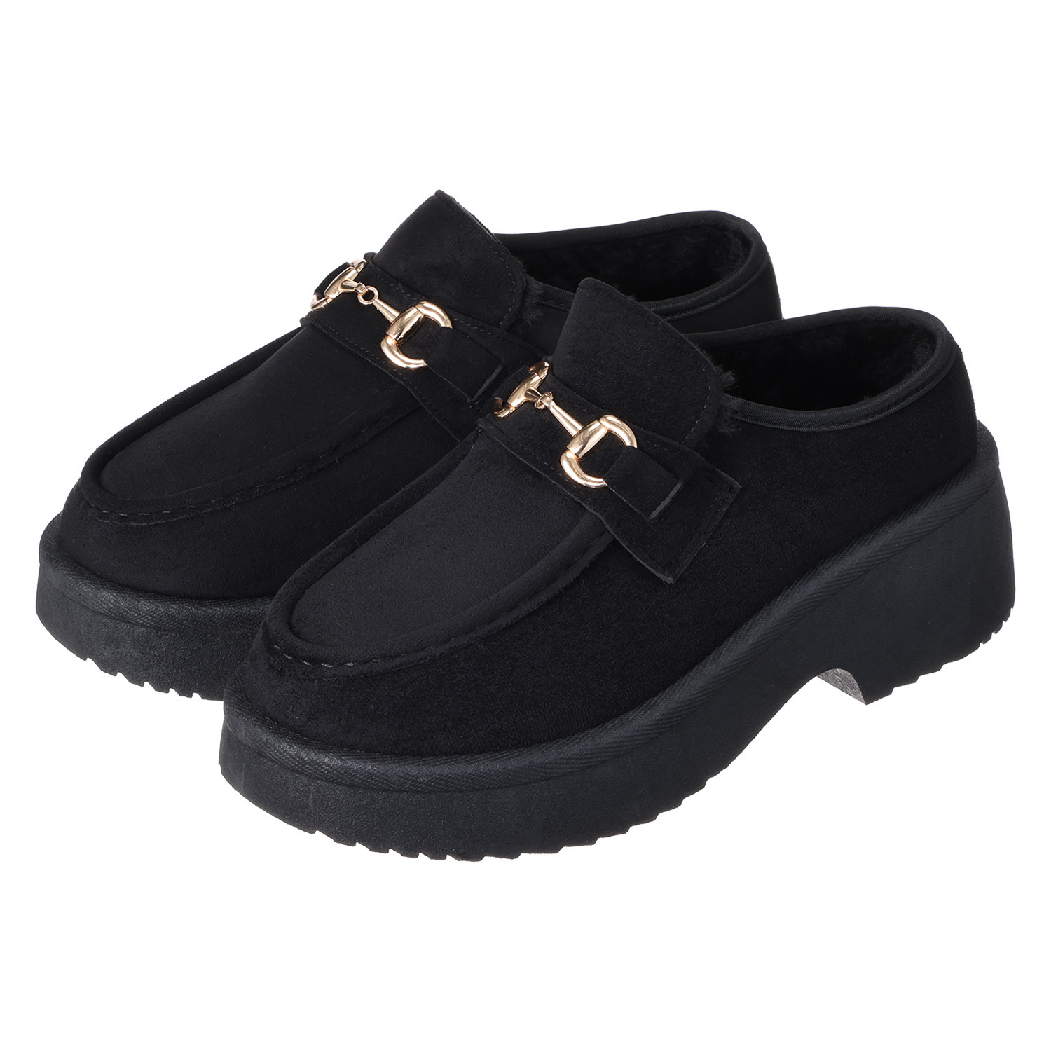 ズッカ　クラブ 内側あったか ビットデザイン 厚底ミュールローファー