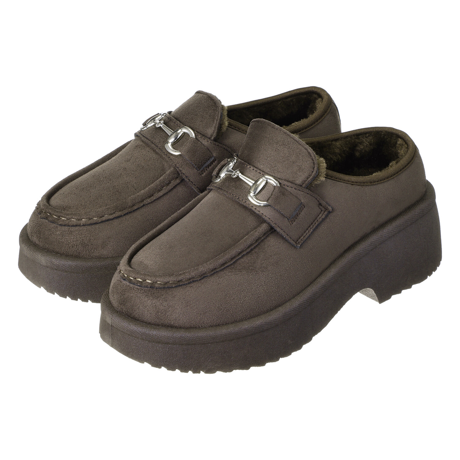 ズッカ　クラブ 内側あったか ビットデザイン 厚底ミュールローファー