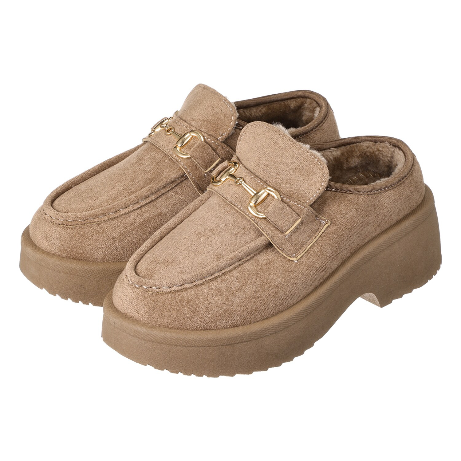 ズッカ　クラブ 内側あったか ビットデザイン 厚底ミュールローファー