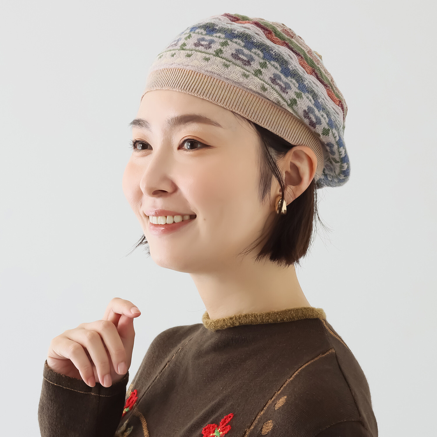 エム　アンド　キョウコ 実りの秋 ニットベレー帽