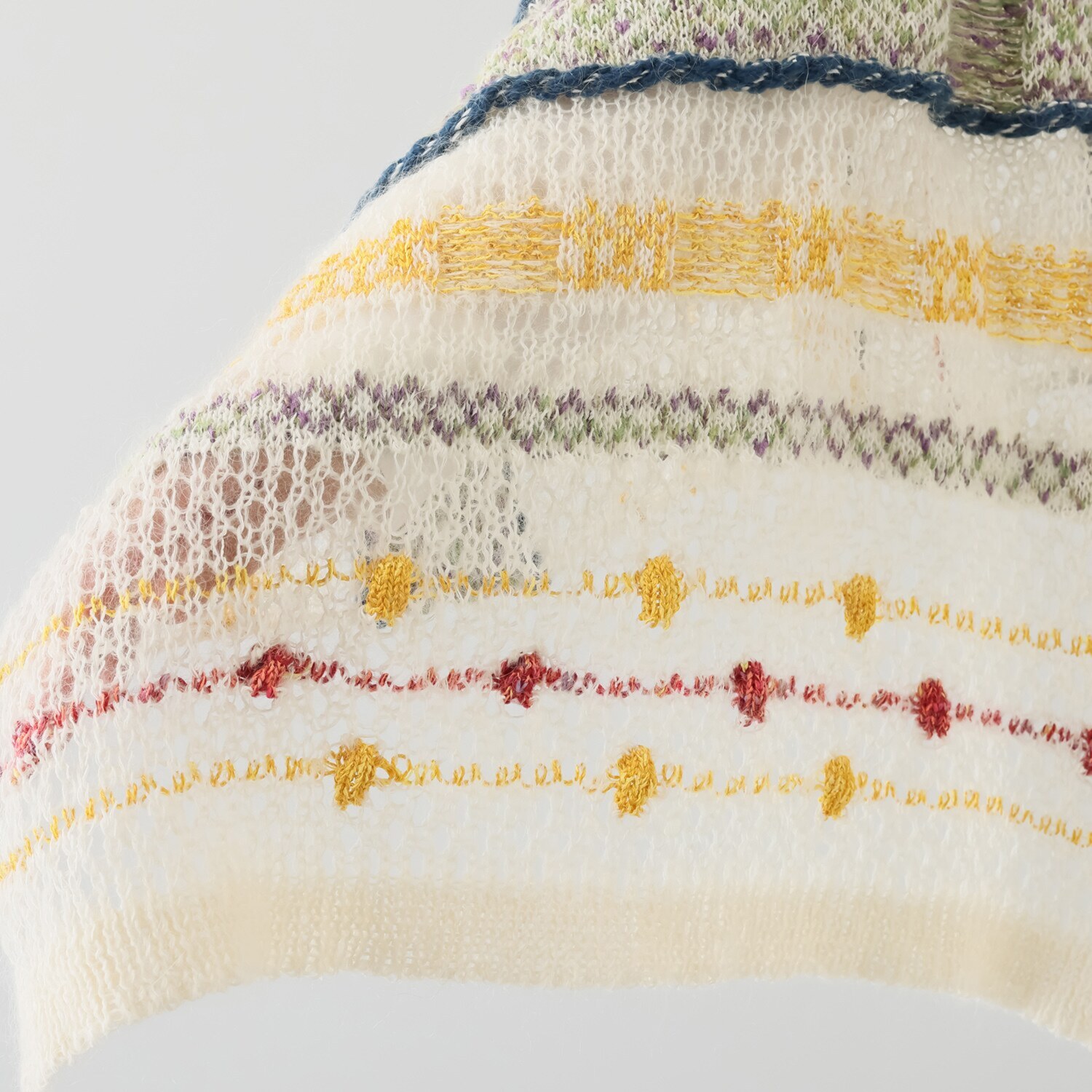 エム　アンド　キョウコ モヘヤ混 メッシュジャガード ショール