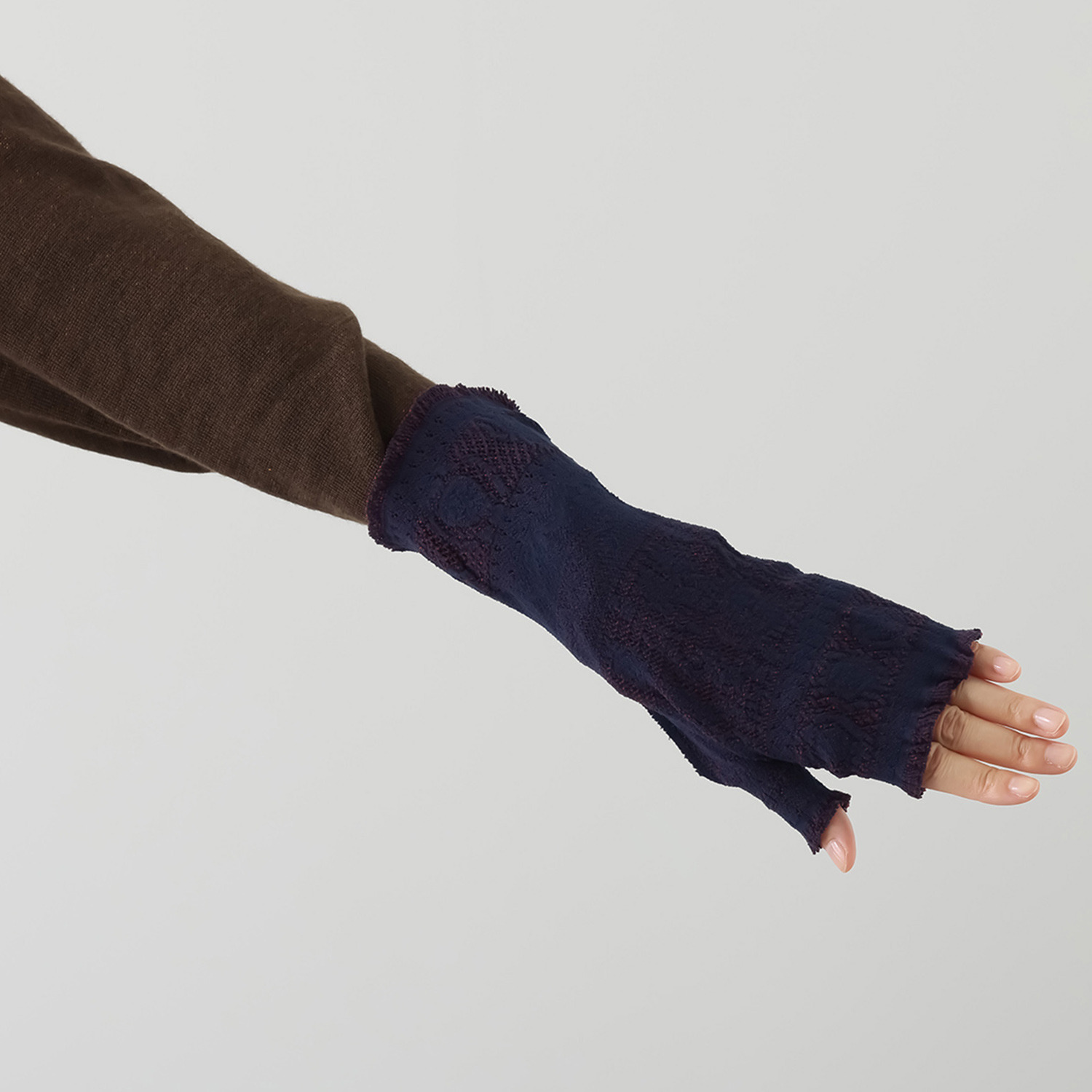 エム　アンド　キョウコ シームレス ラッセルレース アームカバー