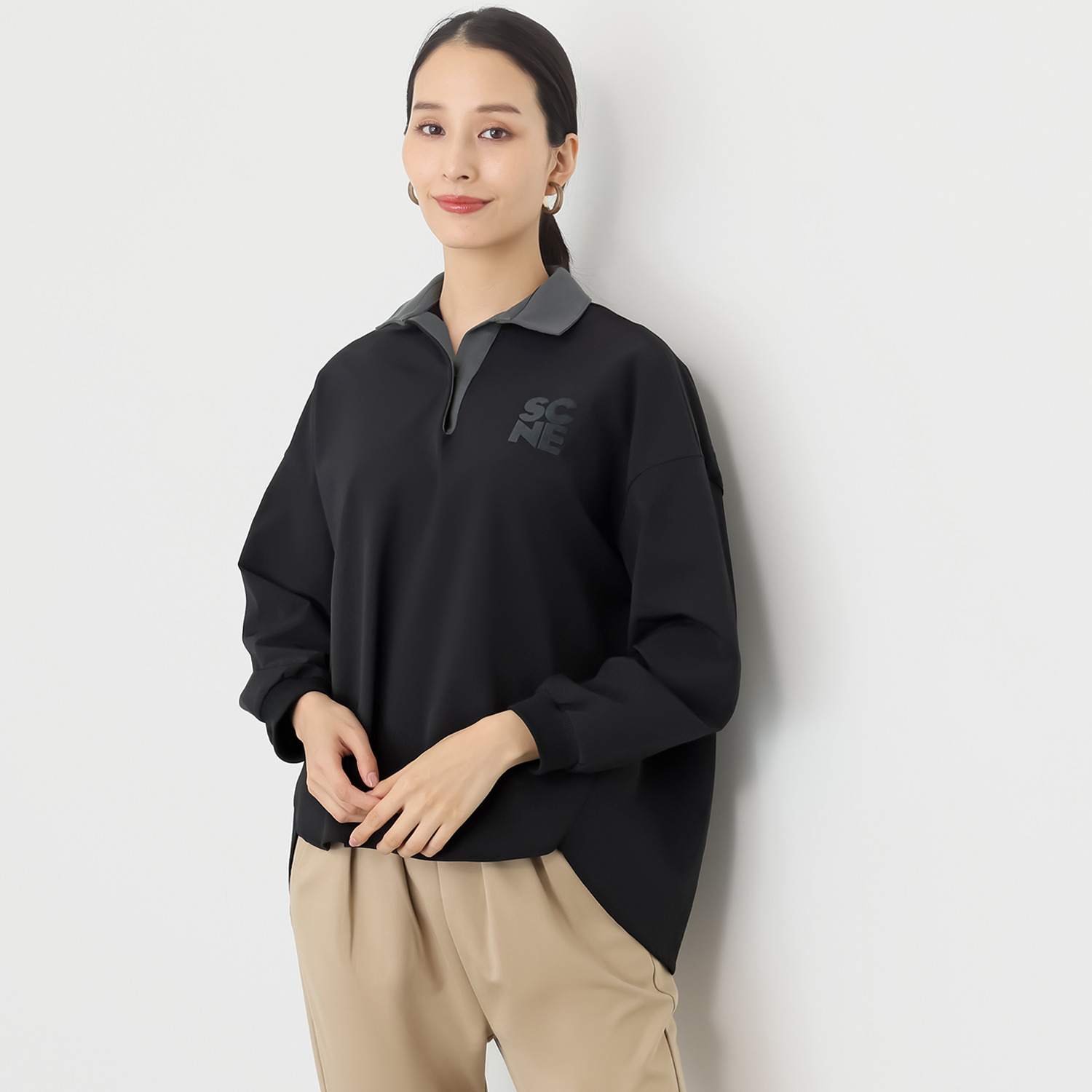 シーン 大人のやわらか ラガーシャツ