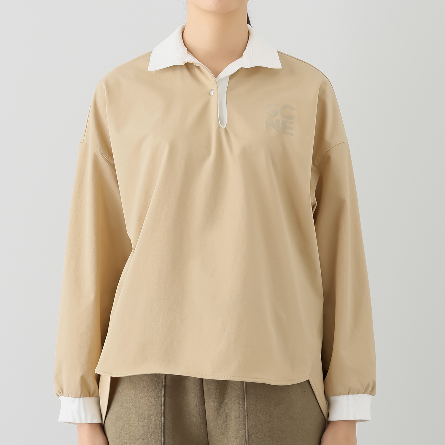 シーン 大人のやわらか ラガーシャツ