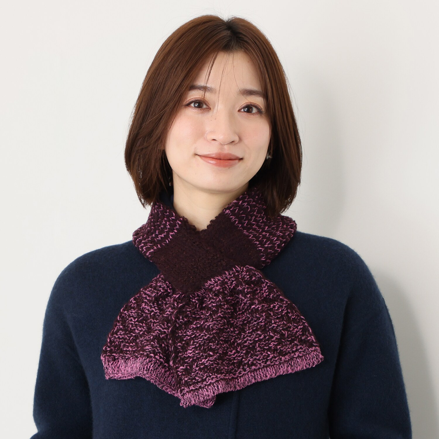 ベル・モード 日本製 差し込み式 ミックスニット プチマフラー